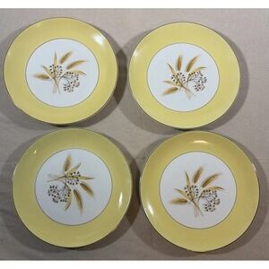 Vintage Century Service Semi-Vitreous 10" Dinner Plates Autumn Gold Set Of 4